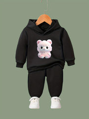 Kid's Cartoon Toy Print Hoodie & Pants Set Girl's Sporty Clothes