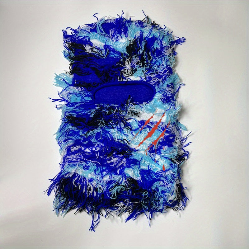 Y2K Embroidered Balaclava Full Ski Mask Knitted Camo Headwear Unisex