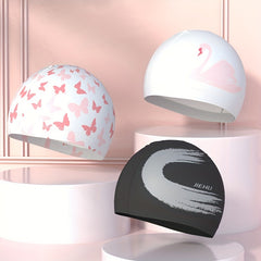 High Elastic Swimming Cap for Long Hair Adults with Comfortable Decor