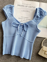 Ribbed Knotted Tank Top for Women