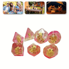 7pcs Polyhedral Dice Set Acrylic Solid Dice Entertainment Props