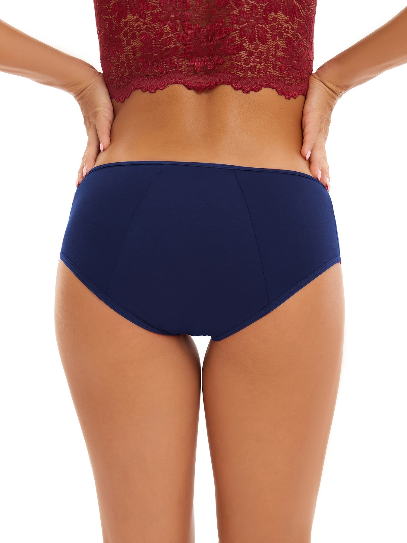 2 Pcs Cotton Period Panties Soft Breathable Absorbant Anti Leak Intimates Briefs