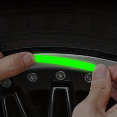 20pcs Wheel Luminous Reflective Stickers Fluorescent Green Stripes