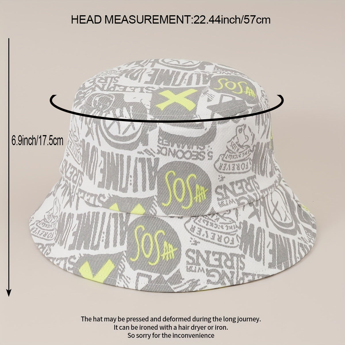 Street Cartoon Big Brim Bucket Hat Basin Hat Face Cover Sun Hat