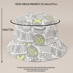 Street Cartoon Big Brim Bucket Hat Basin Hat Face Cover Sun Hat