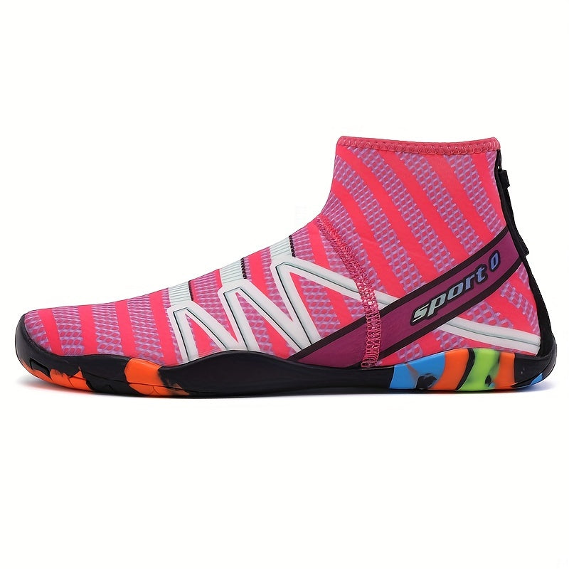 Women's Zipper High Elastic Mesh Water Shoes Non-slip Wading Shoes
