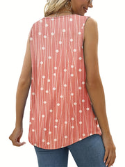 Polka Dot Square Neck Tank Top Women's Sleeveless Summer Casual Top