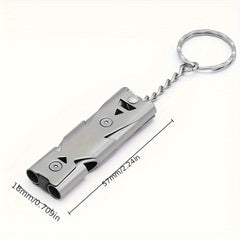 Dual Tube Survival Whistle Portable Safety Whistle SOS Keychain