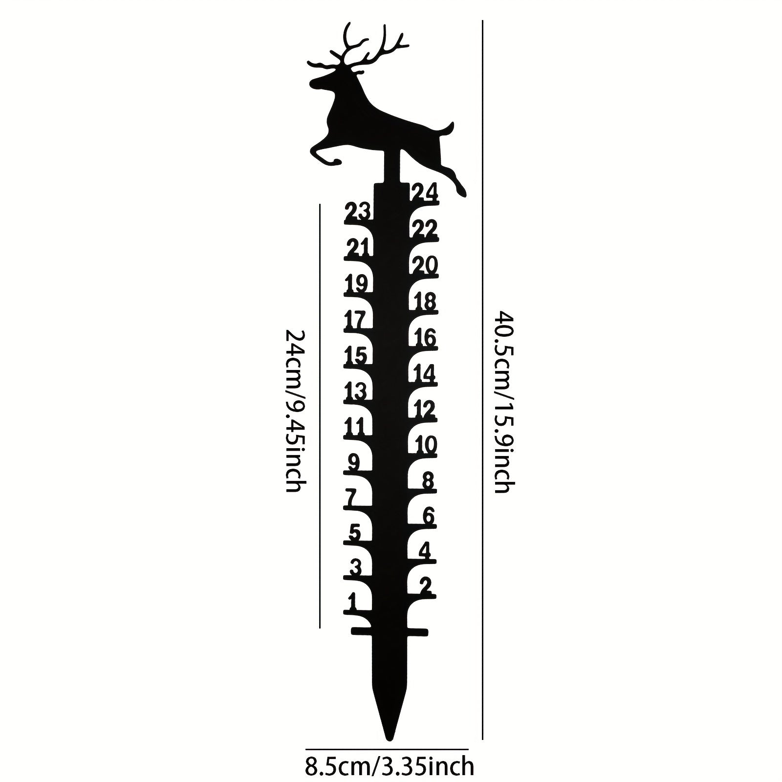 Metal Deer Snow Gauge Reindeer Garden Stake Christmas Elk Snow Measuring Ruler