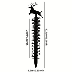Metal Deer Snow Gauge Reindeer Garden Stake Christmas Elk Snow Measuring Ruler