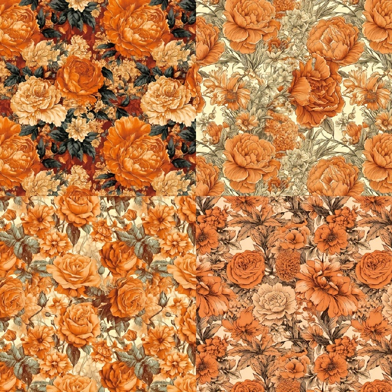 24 Sheets Flower Theme DIY Gift Wrapping Paper Greeting Cards