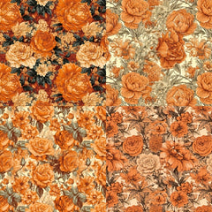 24 Sheets Flower Theme DIY Gift Wrapping Paper Greeting Cards