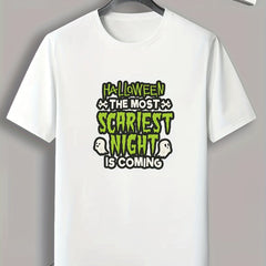 Men's Halloween Style Print T-shirt Casual Crew Neck Tee