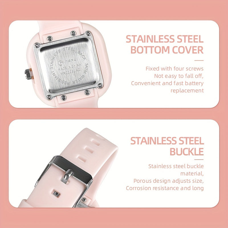 Square Sports Quartz Watch Candy Watch for Kids