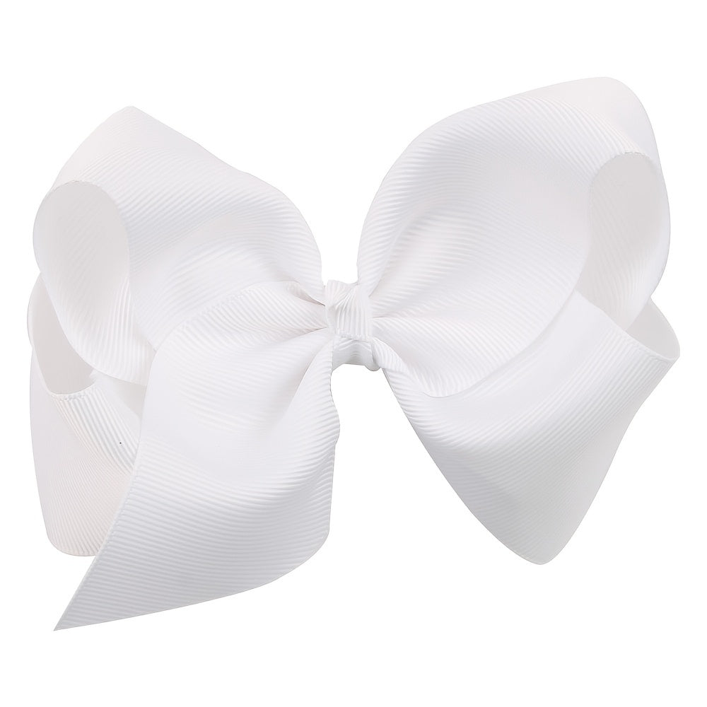 7 Pcs Girls Big Bow Hairpin Solid 6 inch Headwear Hair Accessories