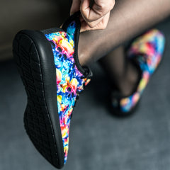 Colorful Tie Dye Halloween Skull Sneakers Lightweight Sport Shoes