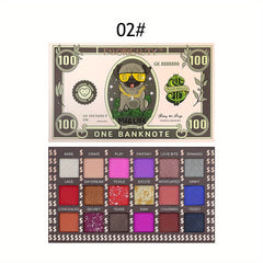 18-Color Sequin Matte Eyeshadow Palette with Highlighter