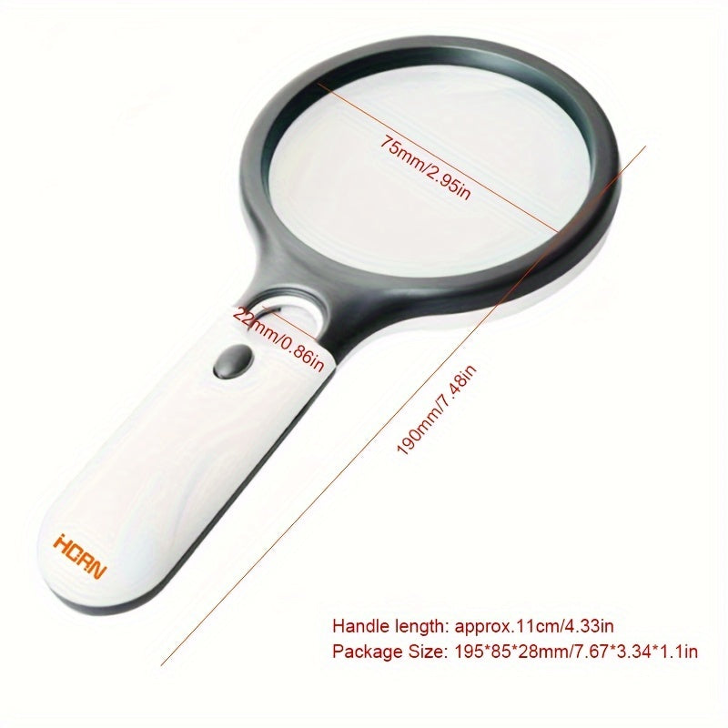 3 LED Light 45X Magnifying Glass Pocket Microscope Jewelry Loupe Handheld