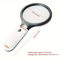 3 LED Light 45X Magnifying Glass Pocket Microscope Jewelry Loupe Handheld