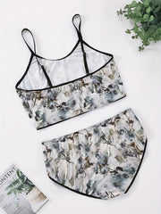 Ink Painting Print Bra & Panty Set