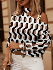 Off Shoulder Halter Neck Long Sleeve Sweatshirt