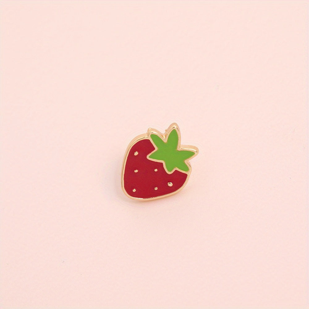 Summer Ice Cream Strawberry Cartoon Brooch Fun Badge Backpack Lapel