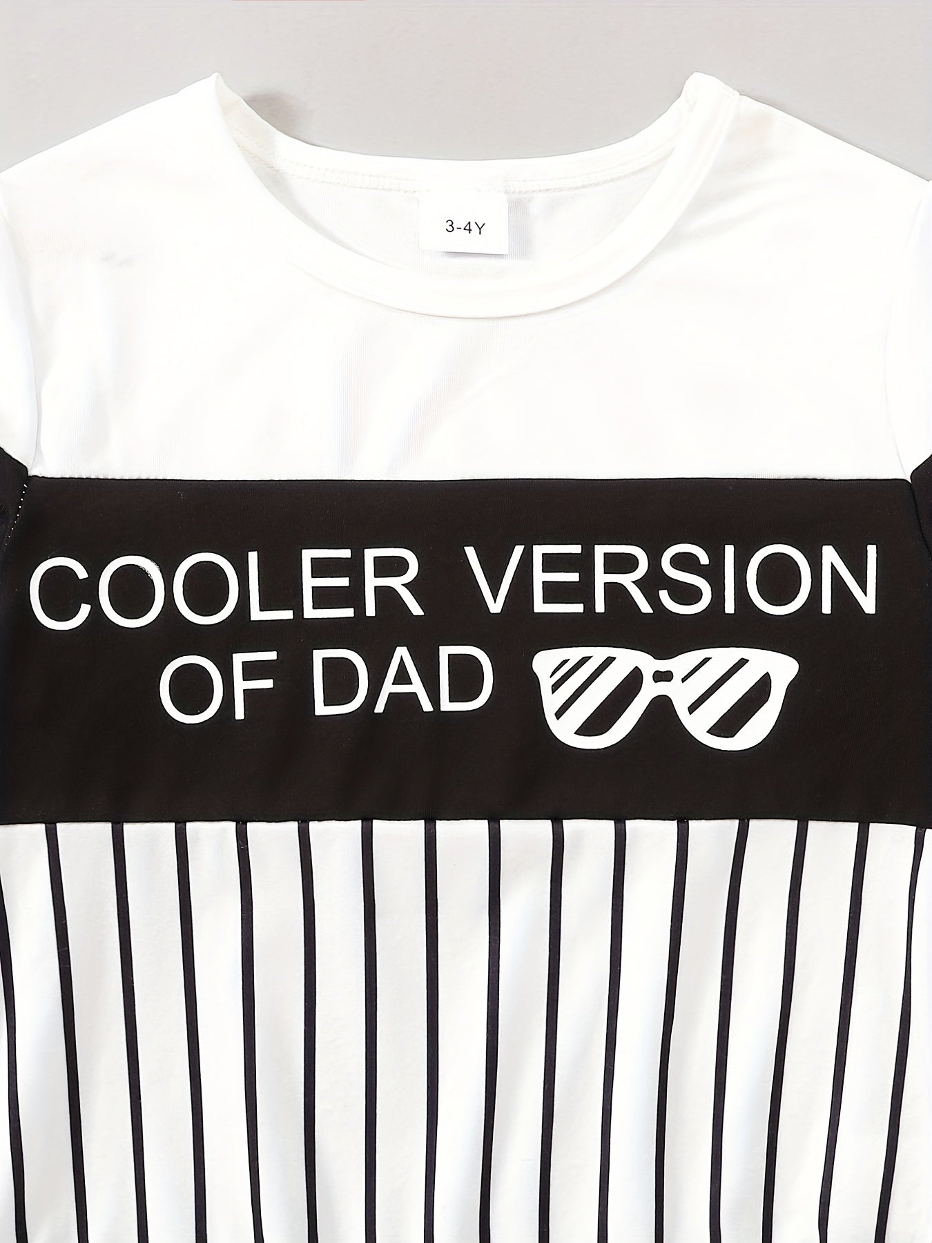 Striped Boy's 2pcs Sunglasses Sweatshirt & Sweatpants Set COOLER VERSION OF DAD