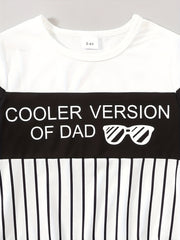 Striped Boy's 2pcs Sunglasses Sweatshirt & Sweatpants Set COOLER VERSION OF DAD
