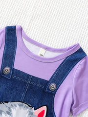 Girls' Kitty Overall Graphic Short Sleeve T Shirt Dress