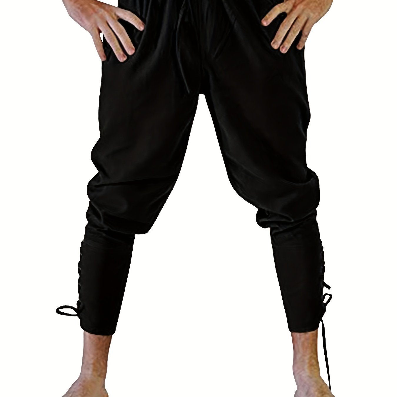 Men's Retro Medieval Renaissance Lace Up Loose Trousers Pants Costume