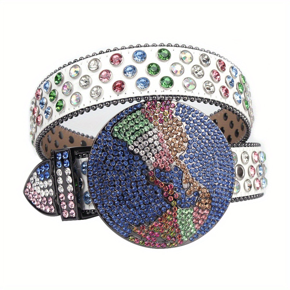 Colorful Rhinestone Western Cowgirl Belt