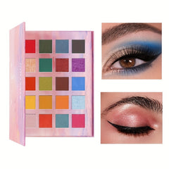 20 Colors Eyeshadow Palette With 8 Brushes Set Nude Matte & Smokey Eyeshadow