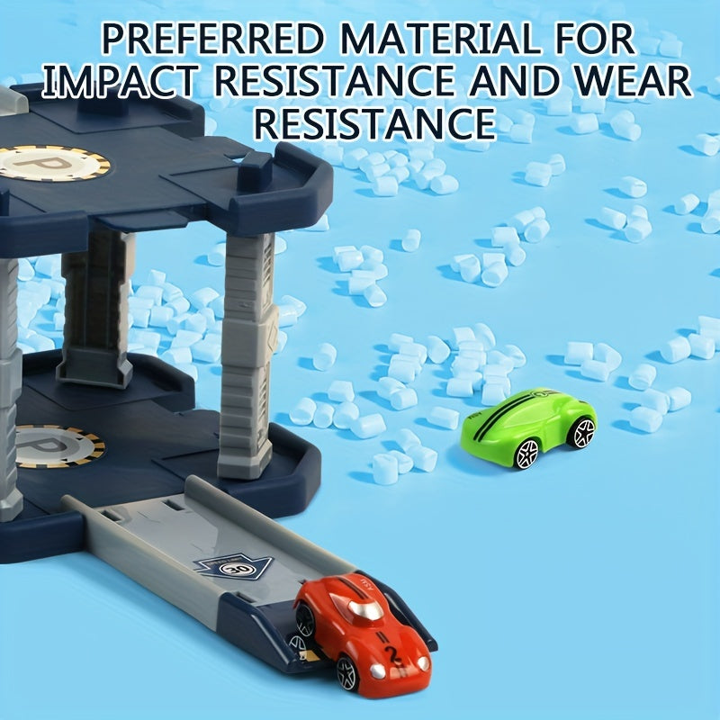 Children's Parking Lot with 2 Mini Cars - DIY Assembly - Ages 3+