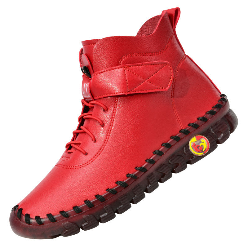 Women's High Top Sneaker Boots Fleece Lined Zipper & Lace Up Shoes