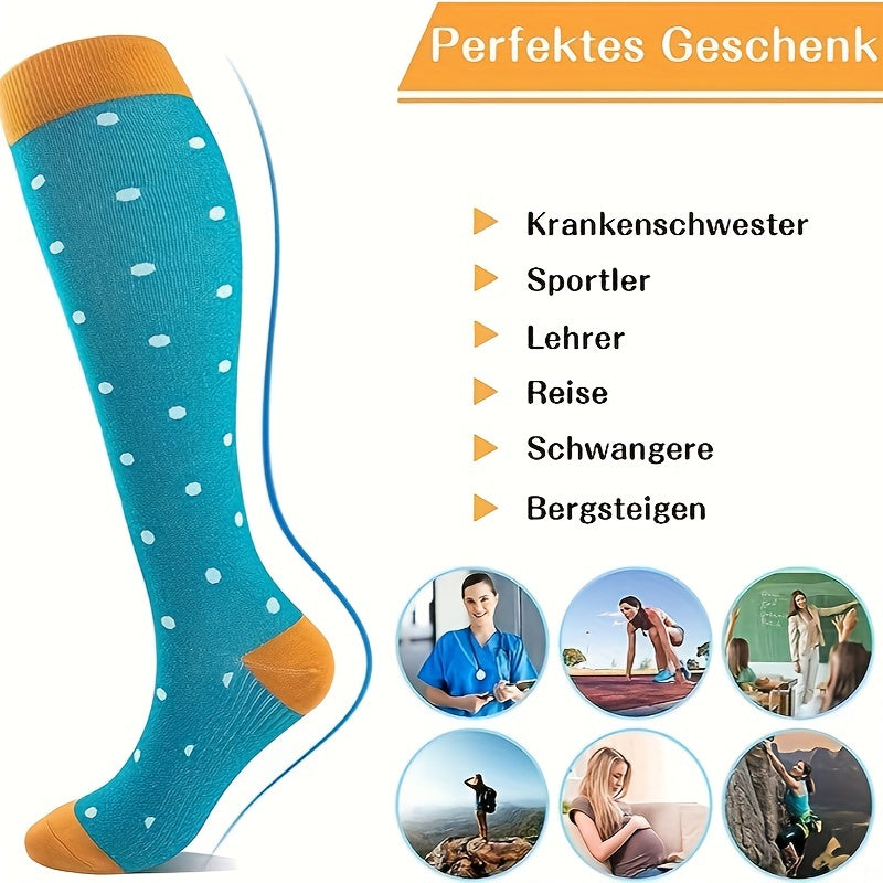 3 Pairs Compression Socks for Men and Women Knee High Stocking for Sports