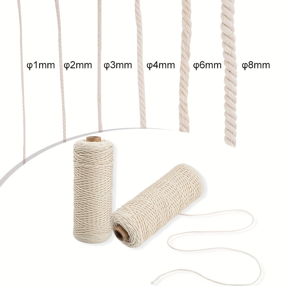 Cotton Rope Twisted Braided Cord Wall Hanging Plant Hanger 1mm 200m