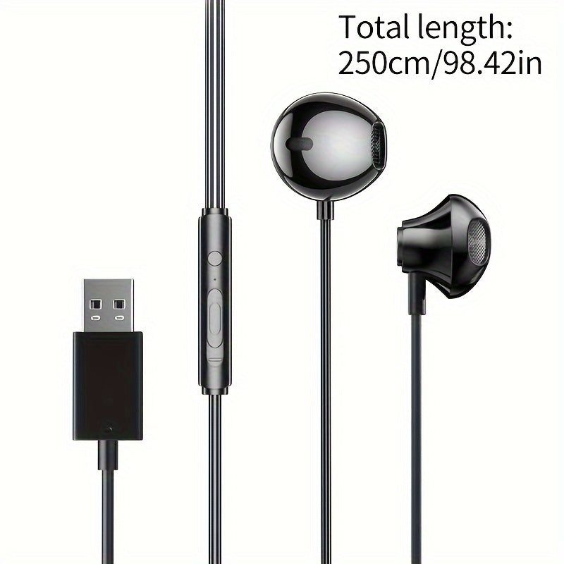 Wired Computer Game E sports Earphones USB Interface In ear Headphone