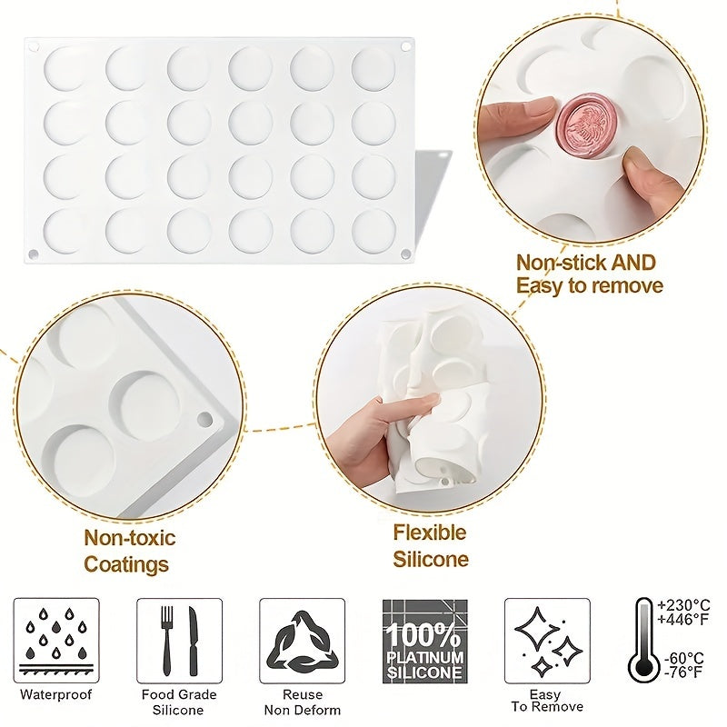 Sealing Wax Mat Stamp Wax Mat With 24 Cells Mold DIY Silicone Mould