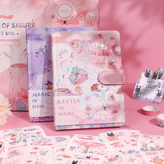 Girl Heart Notebook Sticker Tape Decoration Set