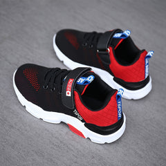 Kids Running Shoes Breathable Hook Loop Athletic Sneakers