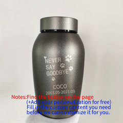 Custom Engraved Metal Pet Urn for Dog Cat Ashes