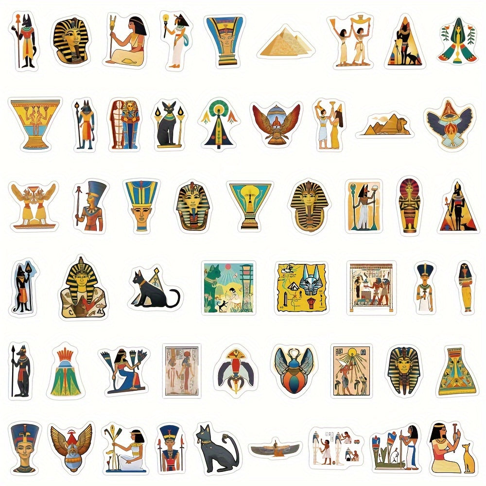 50pcs Ancient Egypt Waterproof Stickers For Laptop Waterbottle Phone