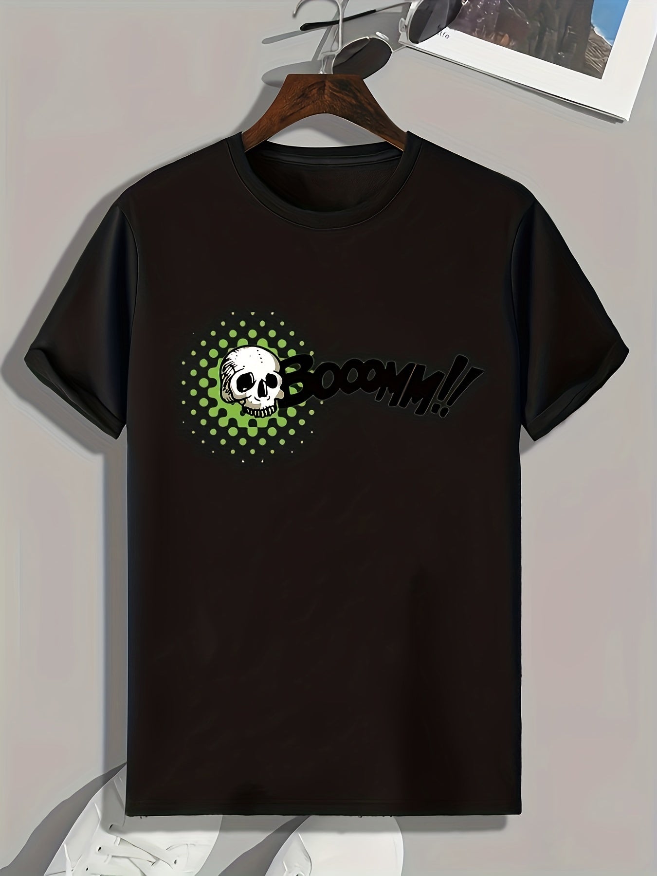 Skull & Letter Print Men's Sports T-shirt - Outdoor Fitness Clothing