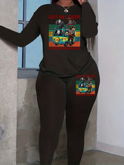 Women's Plus Grim Reaper Tee & Legging Outfit Set