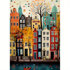 Colorful Houses Cross Stitch Kit 30x40cm 11 8x15 7Inch