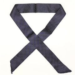 Dotted Print Twilly Scarf Ribbon Neckerchief Set