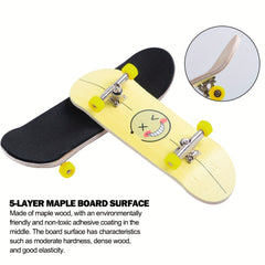 Professional 30mm Smiley Face Finger Skateboard DIY Mini Toy