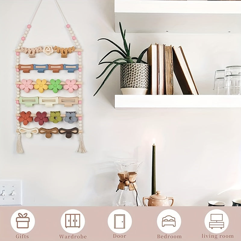 Boho Hair Clips Organizer, Large Capacity Hair Accessories Storage