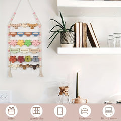 Boho Hair Clips Organizer, Large Capacity Hair Accessories Storage