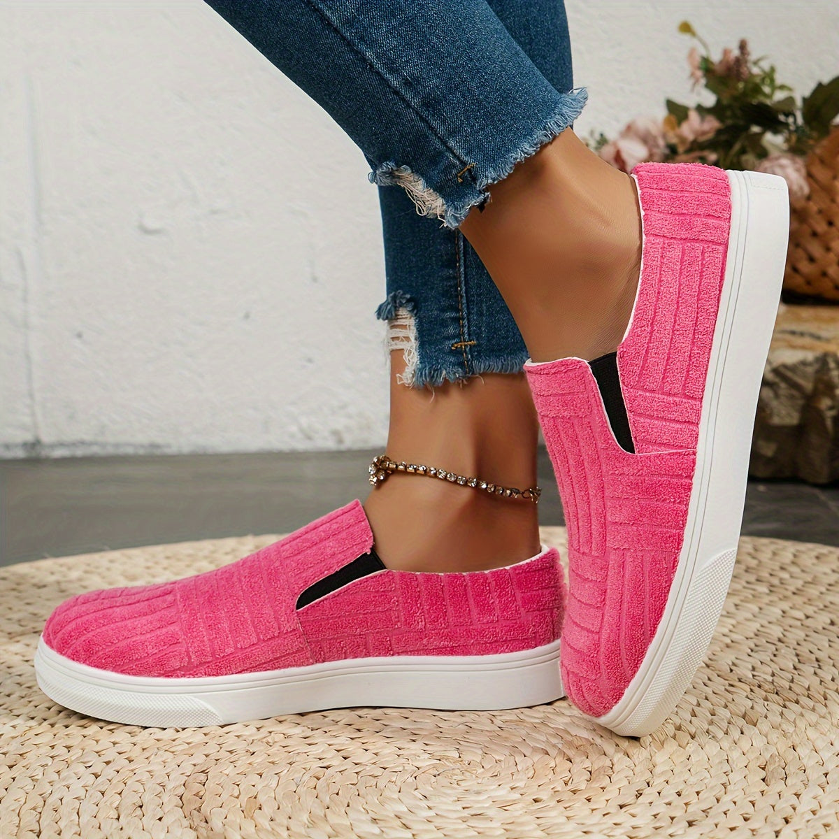 Comfy Stylist Slip on Walking Shoes Thick Sole Outdoor Flats